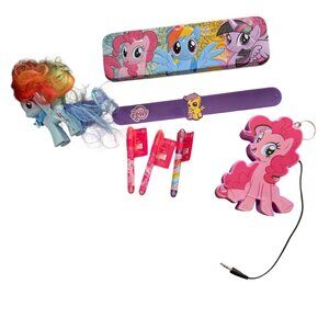 My Little Pony Accessories Bundle: Tin Pencil Case Pinkie Pie Speaker Keychain S